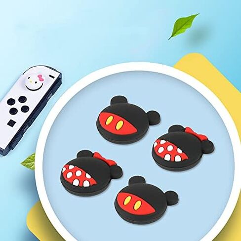 PERFECTSIGHT Cute Thumb Grips Cap Compatible with Nintendo Switch Joycon/OLED/Lite, Soft Silicon Joystick Caps, Kawaii Skin Button Stick Cover 3D Analog Kit for NS Controller, Brother in Saudi Arabia