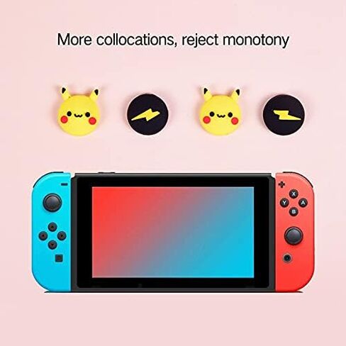 PERFECTSIGHT Cute Thumb Grips Cap Compatible with Nintendo Switch Joycon/OLED/Lite, Soft Silicon Joystick Caps, Kawaii Skin Button Stick Cover 3D Analog Kit for NS Controller, Brother in Saudi Arabia