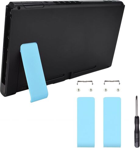 eXtremeRate 2 Set of Heaven Blue Soft Touch Replacement Kickstand for Nintendo Switch Console, Back Bracket Holder Kick Stand for Nintendo Switch - Console NOT Included in Saudi Arabia