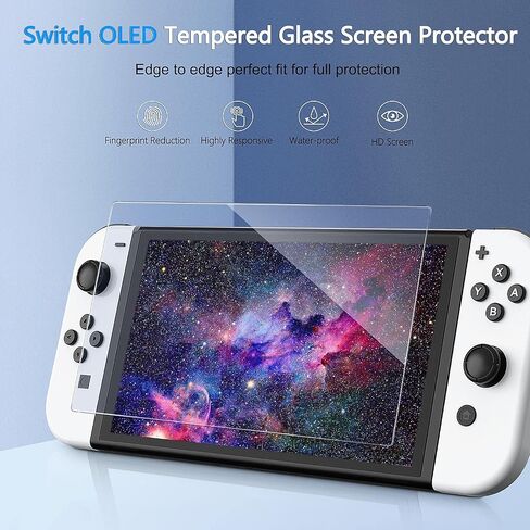 Trconk Screen Protector Compatible with Nintendo Switch OLED, Tempered Glass Screen Protector for Switch OLED 2021, 7-inch HD Clear Screen Protector Glass for OLED Switch, 3-Pack in Saudi Arabia