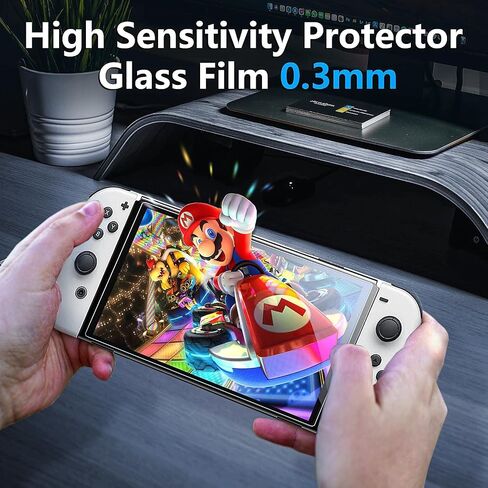 Trconk Screen Protector Compatible with Nintendo Switch OLED, Tempered Glass Screen Protector for Switch OLED 2021, 7-inch HD Clear Screen Protector Glass for OLED Switch, 3-Pack in Saudi Arabia
