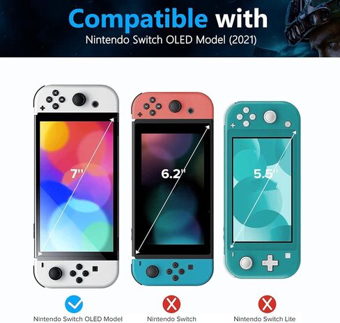 Trconk Screen Protector Compatible with Nintendo Switch OLED, Tempered Glass Screen Protector for Switch OLED 2021, 7-inch HD Clear Screen Protector Glass for OLED Switch, 3-Pack in Saudi Arabia