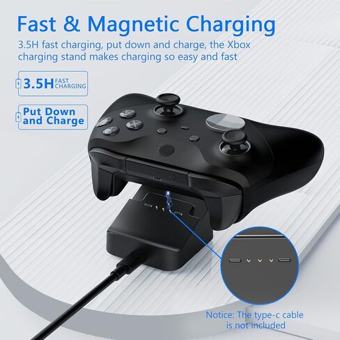 Xbox One Controller Charger, AOLION Xbox Elite Controller Series 2 Accessories, 10 in 1 Thumbsticks Replacement with 1 Xbox One Charging Station, 1 D-Pads, 4 Swap Joysticks, 4 Paddles in Kuwait