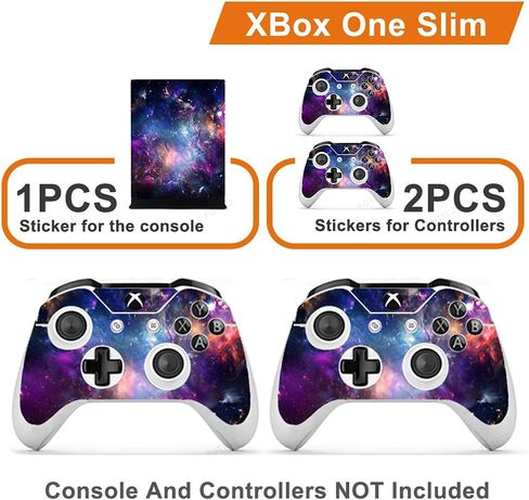 FOTTCZ Whole Body Vinyl Skin Sticker Decal Cover for Microsoft Xbox One Slim Console Colorful Nebular in Saudi Arabia