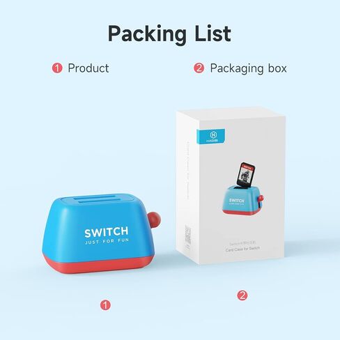 Hagibis Switch Game Case Holder Compatible with Nintendo Switch Games Cards, Portable Cute Toaster Strorage Holder Storage 2 Switch Game Cartridge (Red) in Saudi Arabia