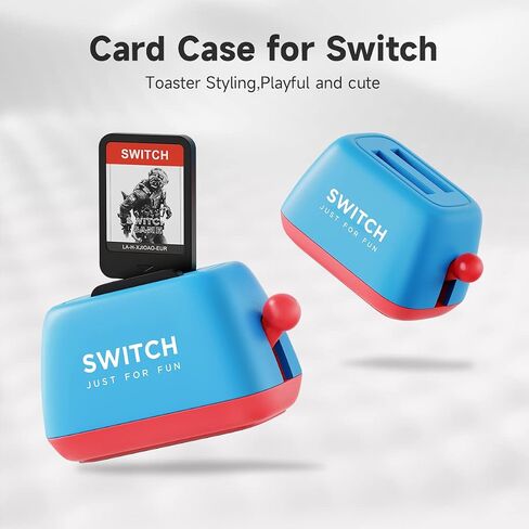 Hagibis Switch Game Case Holder Compatible with Nintendo Switch Games Cards, Portable Cute Toaster Strorage Holder Storage 2 Switch Game Cartridge (Red) in Saudi Arabia