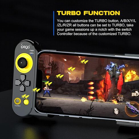 وحدة تحكم ألعاب Joso Bluetooth لأجهزة iPhone وAndroid وPC والتشغيل المباشر وقابلة للتمدد وعصا تحكم Gamepad لهاتف iPhone 14 13 12 Pro Max وGalaxy S23 S22 Ultra وiPad mini والكمبيوتر اللوحي أقل من 10 بوصات، Fire HD 10، 8 in Kuwait
