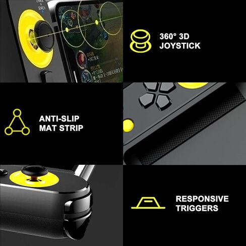 وحدة تحكم ألعاب Joso Bluetooth لأجهزة iPhone وAndroid وPC والتشغيل المباشر وقابلة للتمدد وعصا تحكم Gamepad لهاتف iPhone 14 13 12 Pro Max وGalaxy S23 S22 Ultra وiPad mini والكمبيوتر اللوحي أقل من 10 بوصات، Fire HD 10، 8 in Kuwait