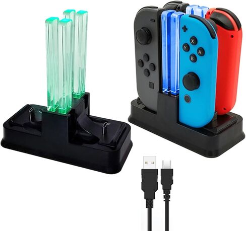 قاعدة شحن متوافقة مع نينتندو سويتش لجهاز التحكم Joy Con وOLED مع مؤشر LED لامبوست، ومحطة حامل الشاحن مع كابل الشحن in Saudi Arabia