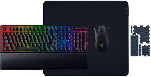 Razer Heroic Bundle V2: BlackWidow V3 Mechanical Gaming Keyboard Green Clicky Mechanical Switches + DeathAdder V2 Pro Wireless Gaming Mouse + Gigantus V2 Large Mouse Pad + Universal Grip Tapes in Saudi Arabia