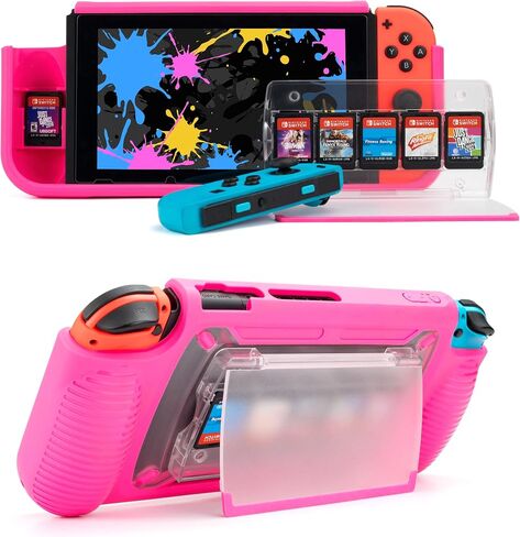 YUFANLI Protective Case for Nintendo Switch, Grip Case with Game Storage, Nintendo Switch with Stand, Nintendo Switch Cover in Saudi Arabia