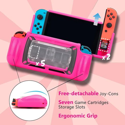 YUFANLI Protective Case for Nintendo Switch, Grip Case with Game Storage, Nintendo Switch with Stand, Nintendo Switch Cover in Saudi Arabia