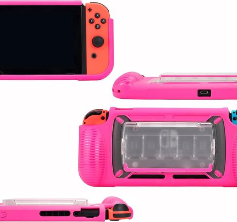 YUFANLI Protective Case for Nintendo Switch, Grip Case with Game Storage, Nintendo Switch with Stand, Nintendo Switch Cover in Saudi Arabia