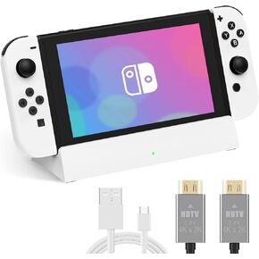 قاعدة شحن للتلفزيون من رانتوجول لجهاز سويتش، حامل شاحن OLED محمول يدعم مخرج HDMI 4K، بديل لقاعدة نينتندو سويتش الرسمية، قاعدة سويتش مع كابل نوع سي وHDMI in Kuwait