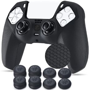 YoRHa Studded Silicone Cover Skin Case for PS5 Controller x 1(Camouflage Blue) with Pro Thumb Grips x 10 in Saudi Arabia