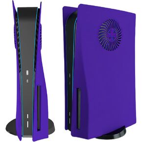 Face Plate Cover Shell with Cooling Vents for PS5 Disc Edition Console Faceplate, Accessories Compatible with PlayStation 5 Protective Replacement Panels (Black) in Kuwait