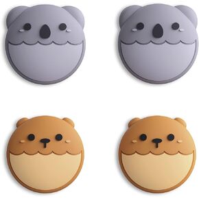 eXtremeRate PlayVital Brown Bear & Koala Cute Switch Thumb Grip Caps, Joystick Caps for Nintendo Switch Lite, Silicone Analog Cover Thumbstick Grips for Switch OLED Joycon