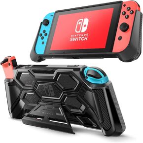 Mumba Protective Case for Nintendo Switch 1 (2017 Release), [Battle Series] [Built-in Kickstand] Heavy Duty Grip Cover for Nintendo Switch Console with Comfort Padded Hand Grips (Black) in Kuwait
