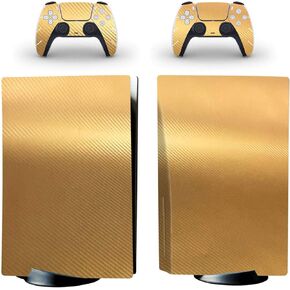 UOPTR Vinyl Sticker Decal Skin Cover for PS5 Playstation 5 Console Controllers Disk Edition Carbon Fiber Black in Saudi Arabia