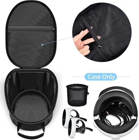 حقيبة حمل Steadtep متوافقة مع سماعات ألعاب PlayStation VR2 وأجهزة التحكم باللمس، وحقيبة الحقيبة المحمولة PS VR2 مع جيب شبكي للسفر والتخزين المنزلي (الصندوق فقط) in Kuwait