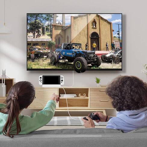 قاعدة شحن للتلفزيون من رانتوجول لجهاز سويتش، حامل شاحن OLED محمول يدعم مخرج HDMI 4K، بديل لقاعدة نينتندو سويتش الرسمية، قاعدة سويتش مع كابل نوع سي وHDMI in Kuwait