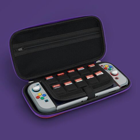 حقيبة حمل Playvital لجهاز Nintendo Switch & Switch OLED، حقيبة تخزين محمولة وحقيبة سفر وحقيبة صلبة واقية لوحدة التحكم Switch مع أغطية قبضة الإبهام و10 فتحات لبطاقات الألعاب - دوامة فضية in Kuwait