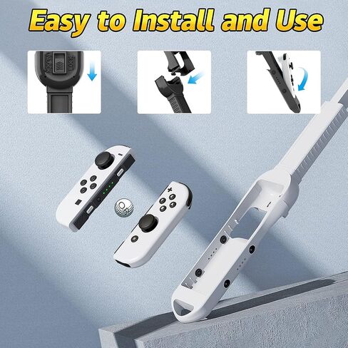 Trconk Golf Clubs 2 Pack Compatible with Nintendo Switch Joy-con, Switch Golf Game for Mario Golf Super Rush, Adjustable Controller Handle Grips Accessories with Wrist Strap in Saudi Arabia