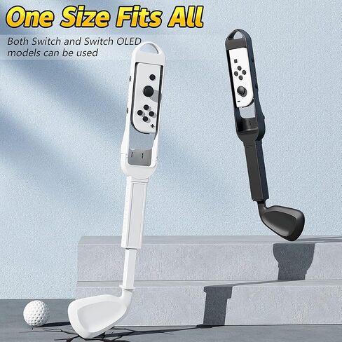 Trconk Golf Clubs 2 Pack Compatible with Nintendo Switch Joy-con, Switch Golf Game for Mario Golf Super Rush, Adjustable Controller Handle Grips Accessories with Wrist Strap in Saudi Arabia