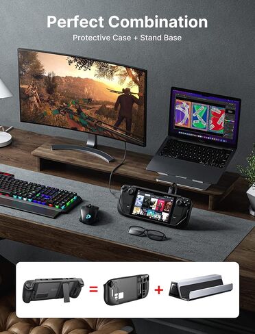 حافظة JSAUX Kickstand لسطح البخار، PC0105 ترقية غطاء سطح البخار ذو الزاوية القابلة للتعديل وغطاء حماية من مادة TPU المتوافقة مع صمام امتصاص الصدمات على سطح البخار، تصميم غير قابل للانزلاق ومضاد للخدش in Kuwait