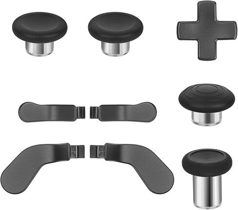 تومسين مجموعة مكونات لوحدة التحكم اللاسلكية Xbox Elite Series 2 Core، تتضمن الملحقات 4 عصي ابهام مغناطيسية معدنية، 4 قطع من المجاديف القابلة للتبديل، 1 وسادة دي اتجاهية (اسود) in Kuwait