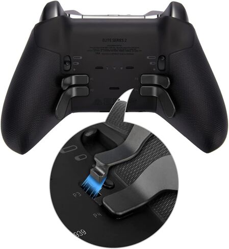 تومسين مجموعة مكونات لوحدة التحكم اللاسلكية Xbox Elite Series 2 Core، تتضمن الملحقات 4 عصي ابهام مغناطيسية معدنية، 4 قطع من المجاديف القابلة للتبديل، 1 وسادة دي اتجاهية (اسود) in Kuwait