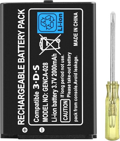 3.7V 2000mAh 3DS Battery Pack, Replacement Rechargeable Lithium-ion Battery Compatible with Nintend 3DS /New 2DS /2DS, Including Tool Pack Kit, CTR-003 in Kuwait