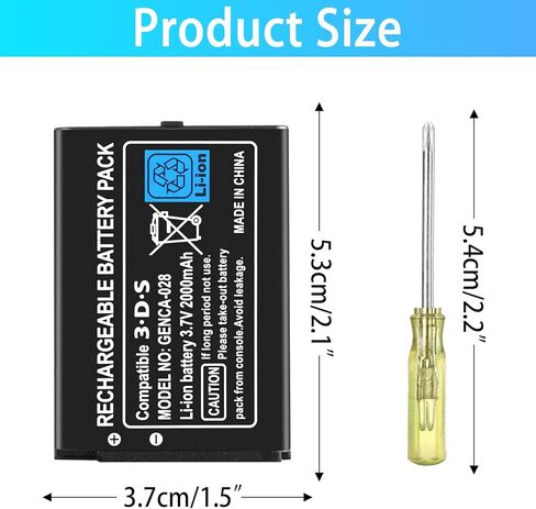 3.7V 2000mAh 3DS Battery Pack, Replacement Rechargeable Lithium-ion Battery Compatible with Nintend 3DS /New 2DS /2DS, Including Tool Pack Kit, CTR-003 in Kuwait