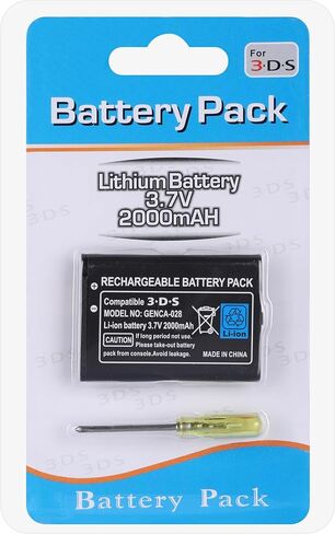 3.7V 2000mAh 3DS Battery Pack, Replacement Rechargeable Lithium-ion Battery Compatible with Nintend 3DS /New 2DS /2DS, Including Tool Pack Kit, CTR-003 in Kuwait