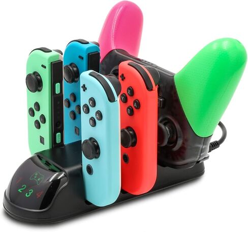 ECHZOVE Charger Station for Switch, Charging Dock Compatible with Switch Joy-con and Pro Controller with Charging Indicator and Type C Charging Cable in Saudi Arabia