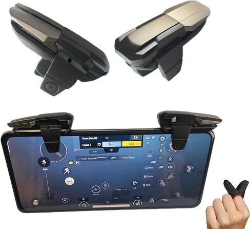 TEKTURN Rechargeable Auto Trigger Joystick for Mobile Gaming - 50 Shots/Sec, L1R1 Shoot, Sensitive External Controller for PUBG, Fortnite, and More - Compatible with Android & iOS Phones in Kuwait