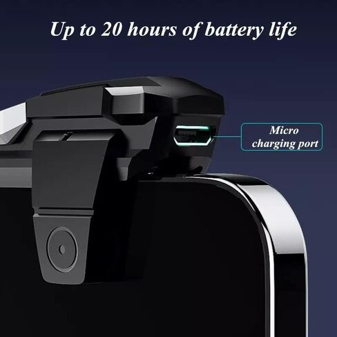 TEKTURN Rechargeable Auto Trigger Joystick for Mobile Gaming - 50 Shots/Sec, L1R1 Shoot, Sensitive External Controller for PUBG, Fortnite, and More - Compatible with Android & iOS Phones in Kuwait