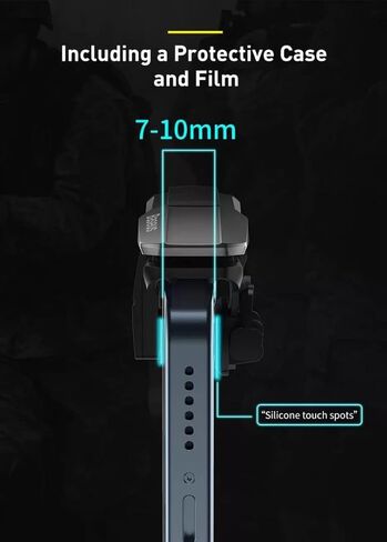 TEKTURN Rechargeable Auto Trigger Joystick for Mobile Gaming - 50 Shots/Sec, L1R1 Shoot, Sensitive External Controller for PUBG, Fortnite, and More - Compatible with Android & iOS Phones in Kuwait