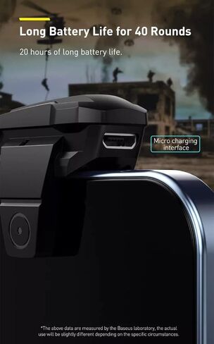 TEKTURN Rechargeable Auto Trigger Joystick for Mobile Gaming - 50 Shots/Sec, L1R1 Shoot, Sensitive External Controller for PUBG, Fortnite, and More - Compatible with Android & iOS Phones in Kuwait