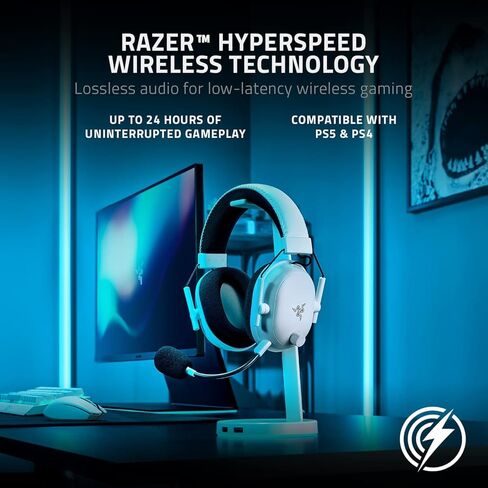 سماعة الألعاب اللاسلكية Razer BlackShark V2 Pro: THX 7.1 صوت محيطي مكاني، سماعة رأس مع ميكروفون، ميكروفون قابل للفصل - لأجهزة الكمبيوتر الشخصية، Mac/Windows، PS4، PS5، Nintendo Switch، أبيض (متجدد) in Kuwait