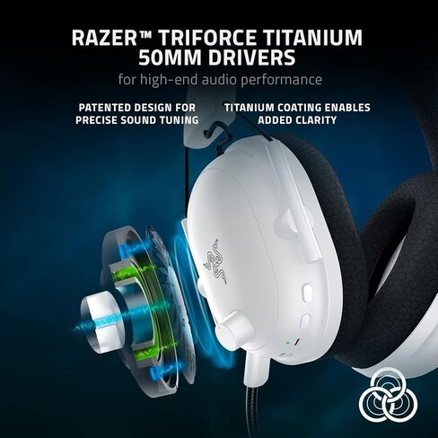 سماعة الألعاب اللاسلكية Razer BlackShark V2 Pro: THX 7.1 صوت محيطي مكاني، سماعة رأس مع ميكروفون، ميكروفون قابل للفصل - لأجهزة الكمبيوتر الشخصية، Mac/Windows، PS4، PS5، Nintendo Switch، أبيض (متجدد) in Kuwait