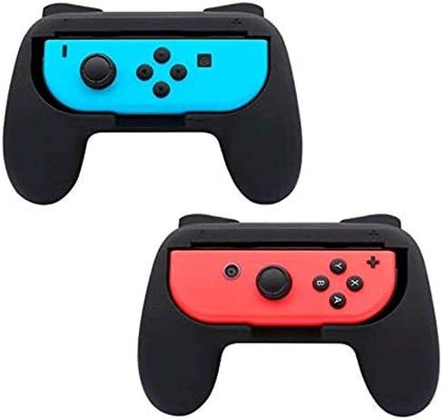 عجلة القيادة ومقابض Beastron Racing Games المتوافقة مع Switch، وعجلة القيادة ومقابض Joy-Con، باللون الأسود، 4 قطع in Kuwait