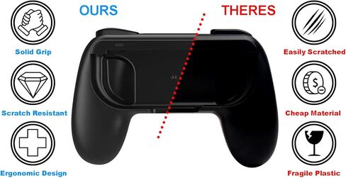 عجلة القيادة ومقابض Beastron Racing Games المتوافقة مع Switch، وعجلة القيادة ومقابض Joy-Con، باللون الأسود، 4 قطع in Kuwait