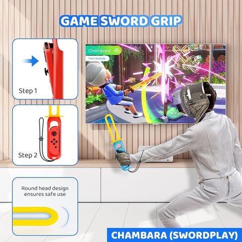 مجموعة ملحقات الألعاب الرياضية 10 في 1، حزمة ملحقات FUNDAIRY لجهاز Nintendo Switch وSwitch OLED Joycon Controller مع حزام الساق، وحزام المعصم، والمضرب، وسيف اللعبة وقبضة اليد in Saudi Arabia