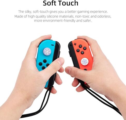 GeekShare 4PCS Silicone Snow Joy Con Thumb Grip Set Joystick Caps Switch/OLED/Switch Lite Cover Analog Thumb Stick Grips (Snow) in Saudi Arabia