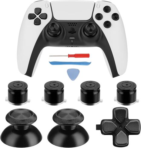 Metal ABXY Buttons Dpad Thumbsticks for PS5 Controller, Metal Aluminum Action Buttons & Dpad & Analog Stick Replacement Kit for PS5 Controller (Metal Purple) in Saudi Arabia