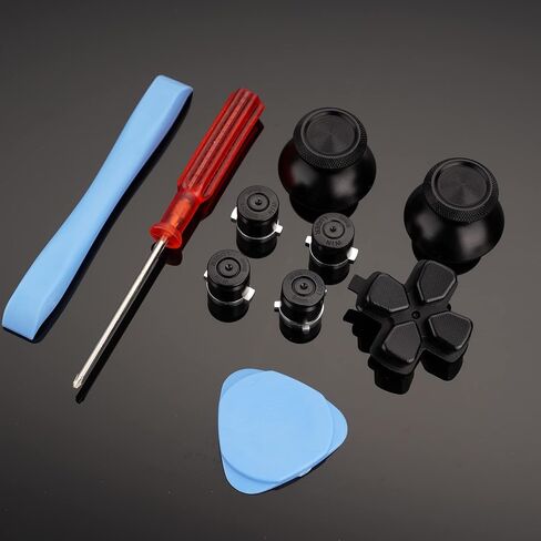 Metal ABXY Buttons Dpad Thumbsticks for PS5 Controller, Metal Aluminum Action Buttons & Dpad & Analog Stick Replacement Kit for PS5 Controller (Metal Purple) in Saudi Arabia