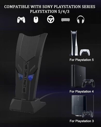 موزع يو إس بي موسع أرفين لجهاز بلاي ستيشن 5، محول توسيع مقسم USB 2.0 عالي السرعة لجهاز بلاي ستيشن 5/4/3/إكس بوكس سلسلة X/S/Xbox One/360/نينتندو سويتش ووحدة التحكم in Kuwait