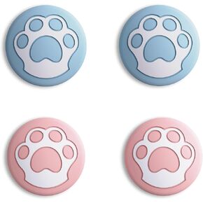 قبعات قبضة الإبهام اللطيفة من PlayVital Cat Paw اللطيفة، قبعات عصا التحكم باللون الأزرق السماوي والأحمر الفاتح لجهاز Nintendo Switch Lite، غطاء تناظري من السيليكون مقابض عصا التحكم لمفتاح OLED Joycon in Kuwait