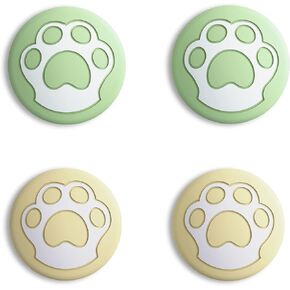 eXtremeRate PlayVital Cat Paw Cute Switch Thumb Grip Caps, Heaven Blue & Pale Red Joystick Caps for Nintendo Switch Lite, Silicone Analog Cover Thumbstick Grips for OLED Joycon in Kuwait